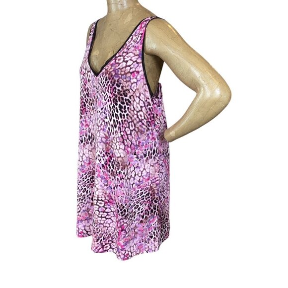 Joyspun Lingerie Set Chemise-Slip & Robe L-XL Pink Burgundy Animal Print 316D - Picture 6 of 11